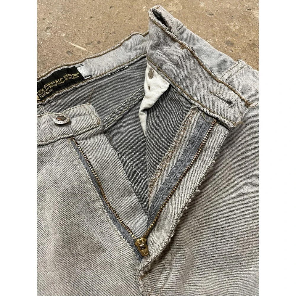 Vintage Levis Silvertab Lean Jeans Mens 31x34 Gray Denim Slim Straight Zip Fly‎